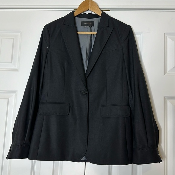 BCBGMAXAZRIA Black Wool Bubble Sleeve Blazer SzM - Picture 1 of 8
